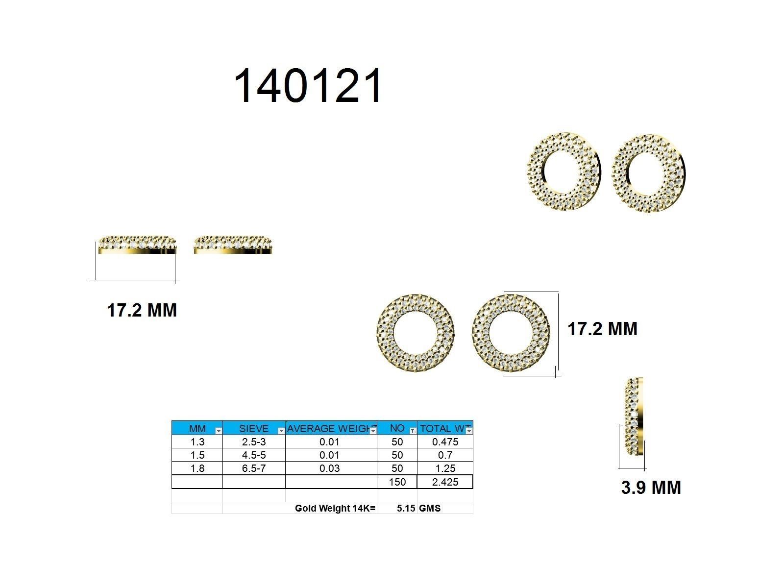 Women Round Earrings 3dm stl render detail 3D print model_9