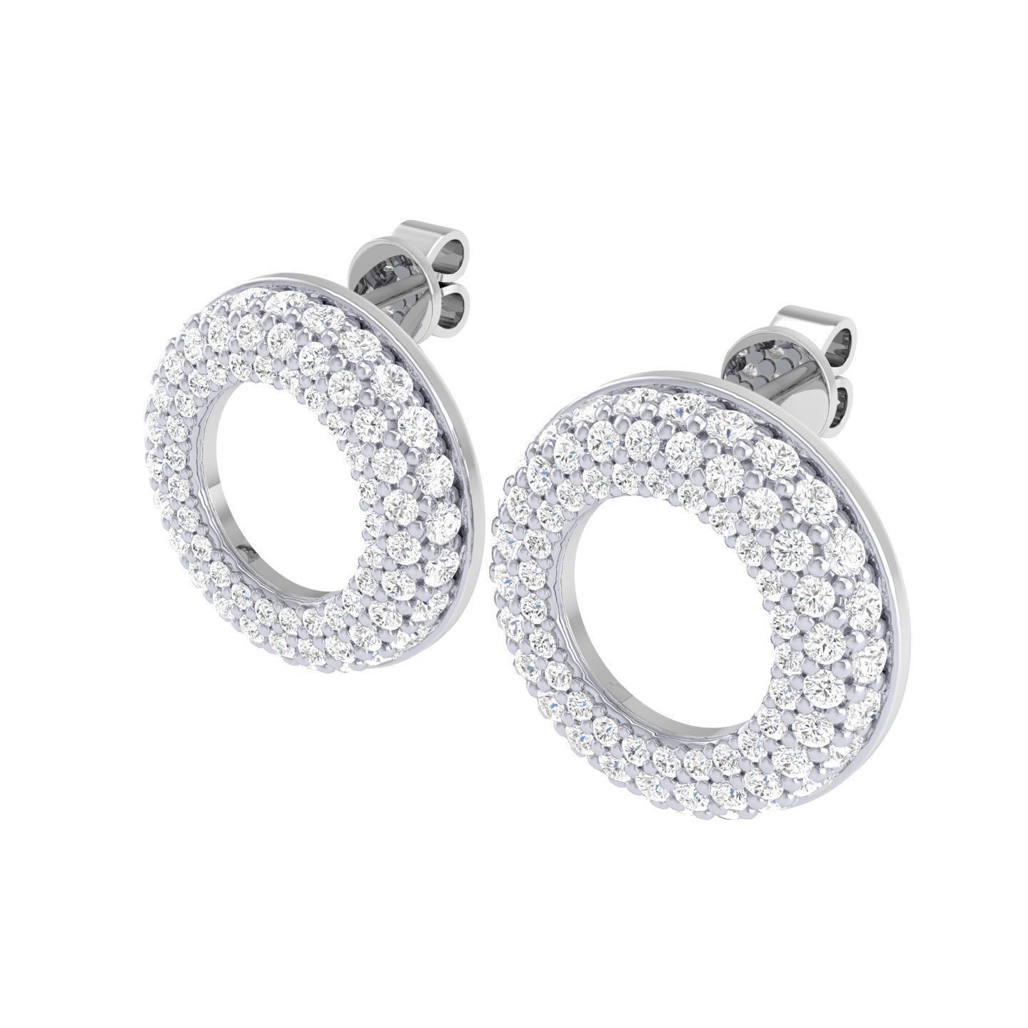 Women Round Earrings 3dm stl render detail 3D print model_4