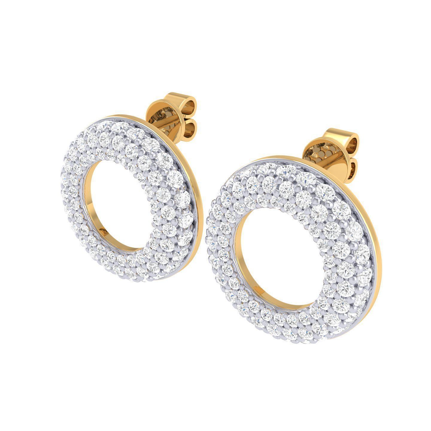 Women Round Earrings 3dm stl render detail 3D print model_7