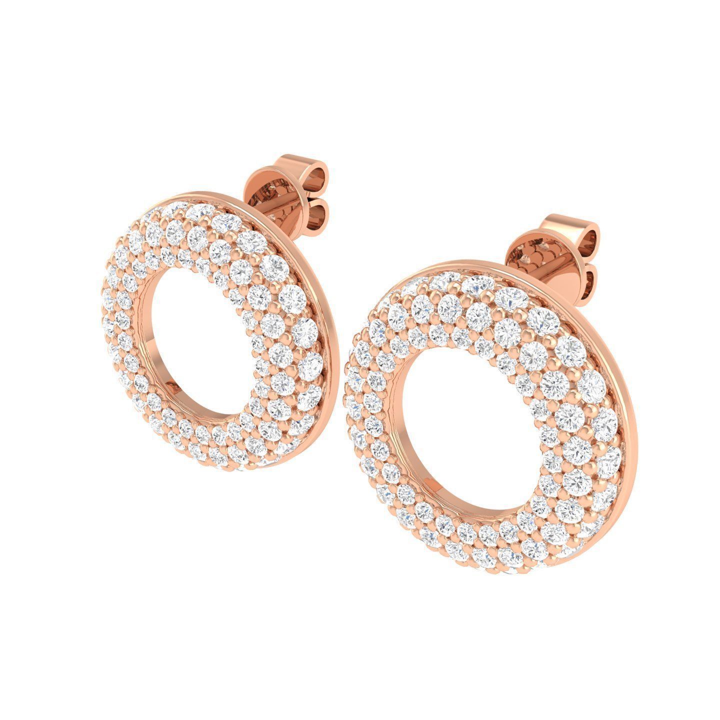 Women Round Earrings 3dm stl render detail 3D print model_1