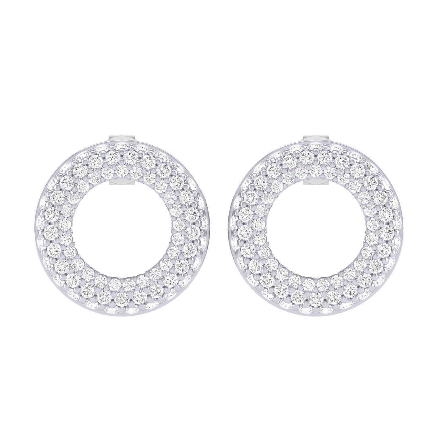 Women Round Earrings 3dm stl render detail 3D print model_3