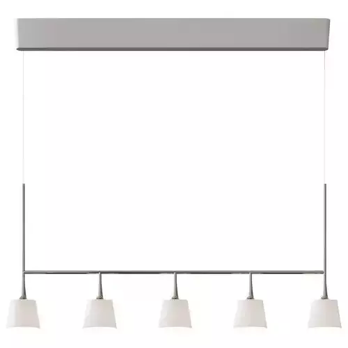 TIBL Hanging lamp 5 LEDs nickel plated milk glass 3D model