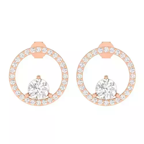 Women Round Earrings 3dm stl render detail