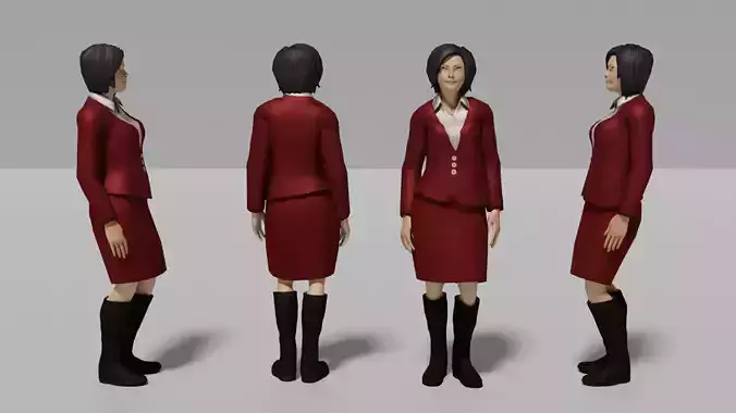 Office Female Character Humanoid Rigged