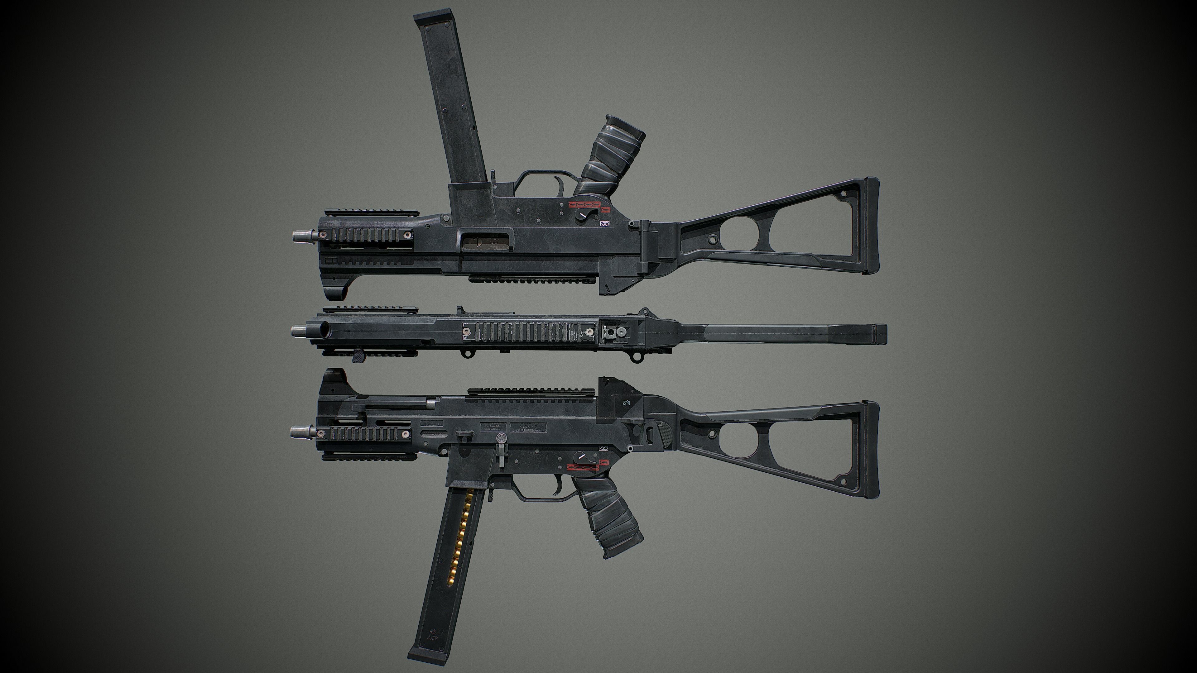 UMP 45 - Game Ready Low-poly 3D model_4