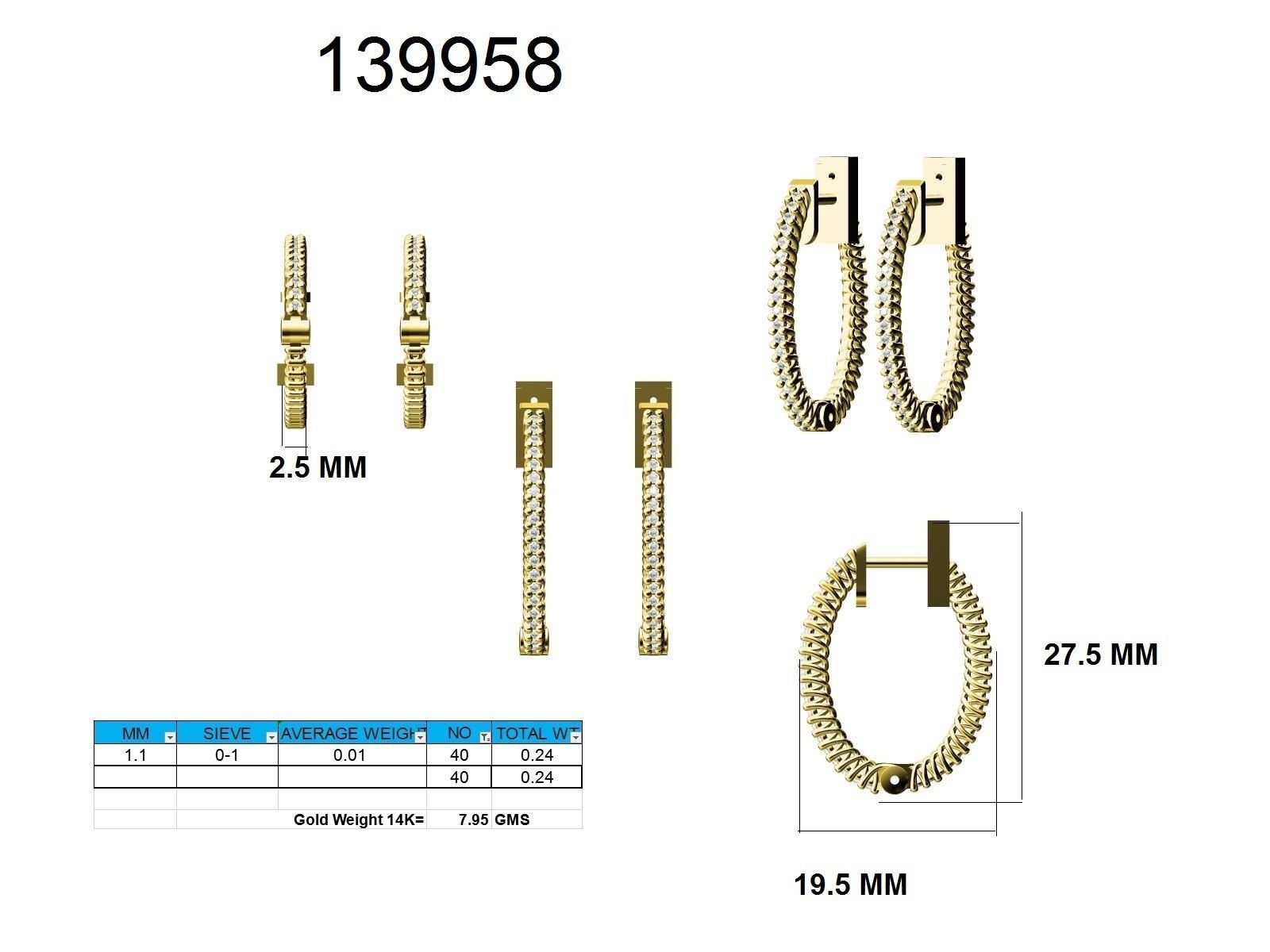 Women Earrings 3dm stl render detail 3D print model_9