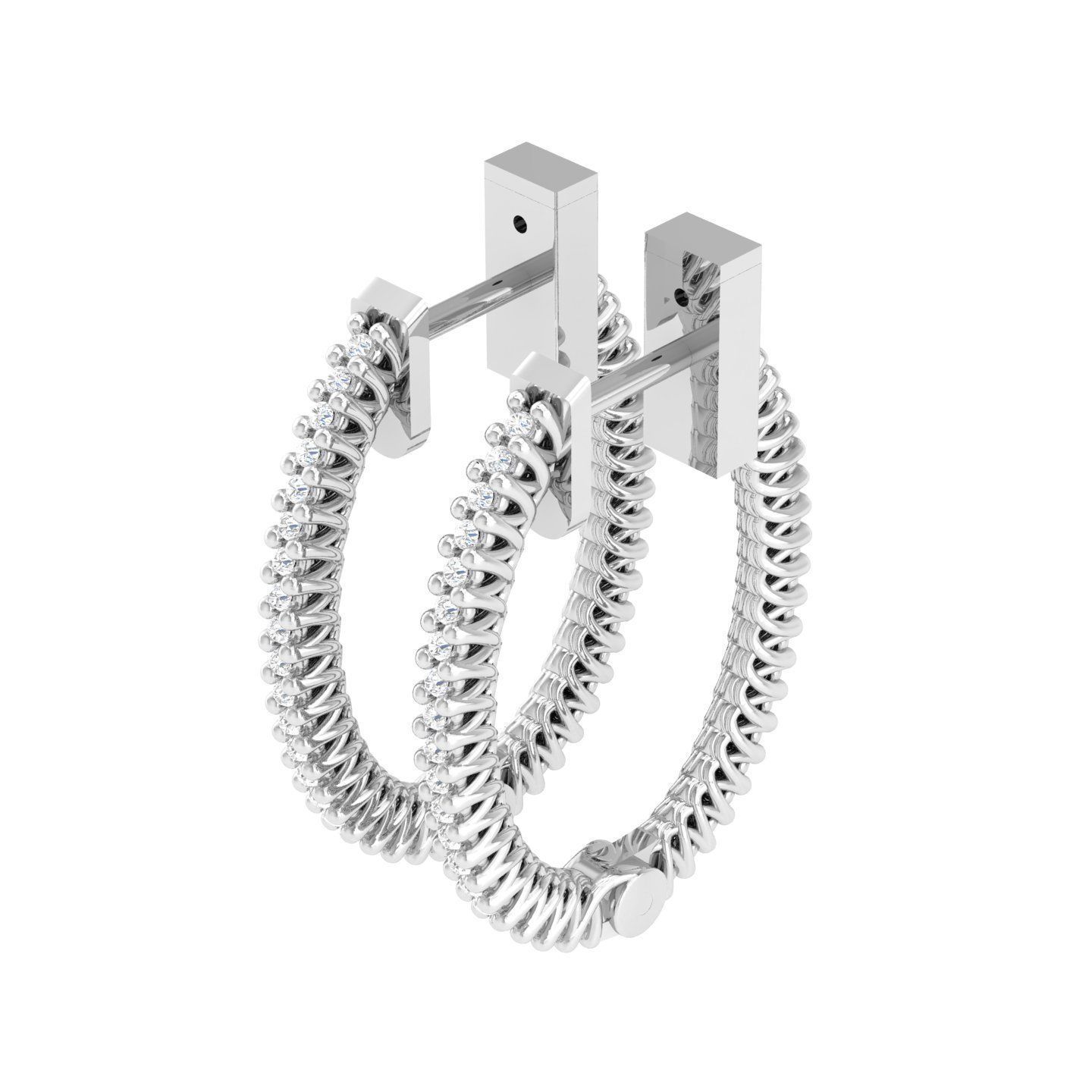Women Earrings 3dm stl render detail 3D print model_5