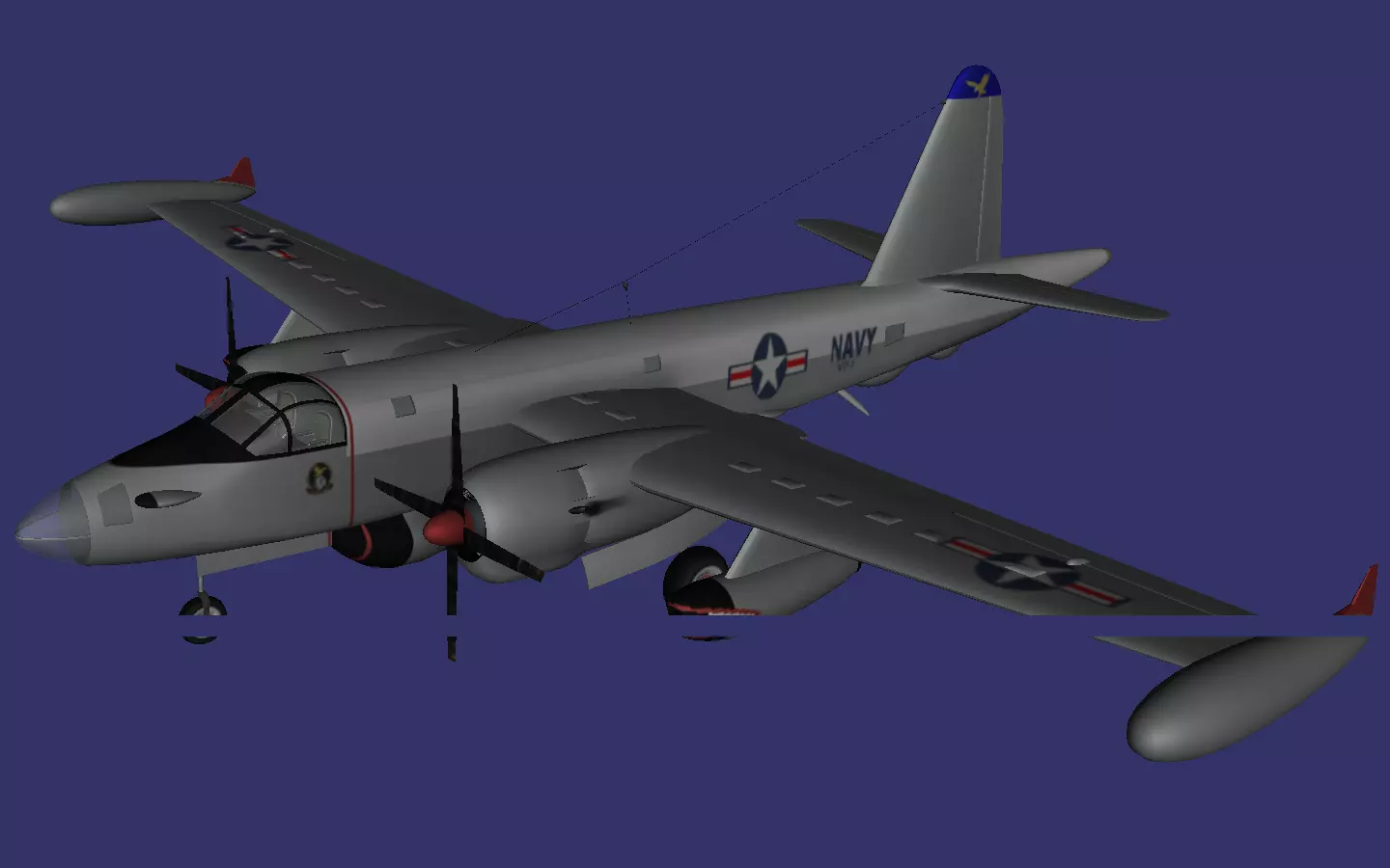 Lockheed P2V Neptune Low-poly 3D model