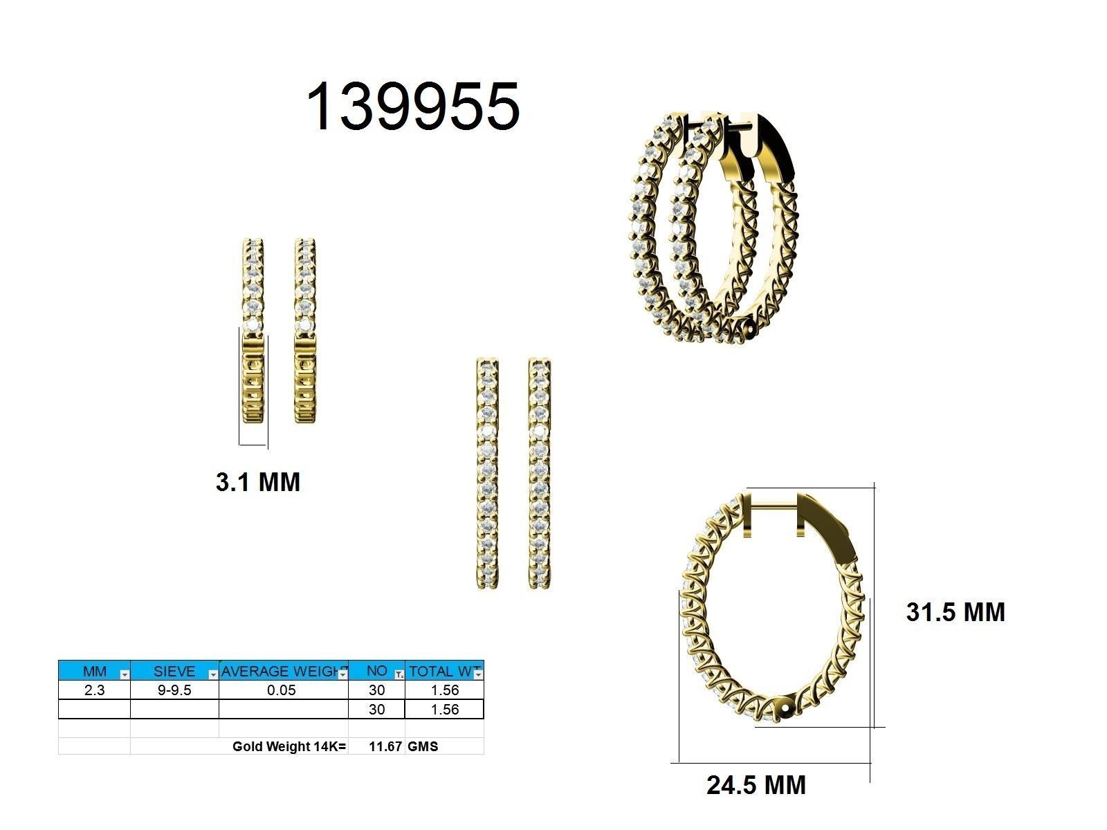 Women Earrings 3dm stl render detail  3D print model_9