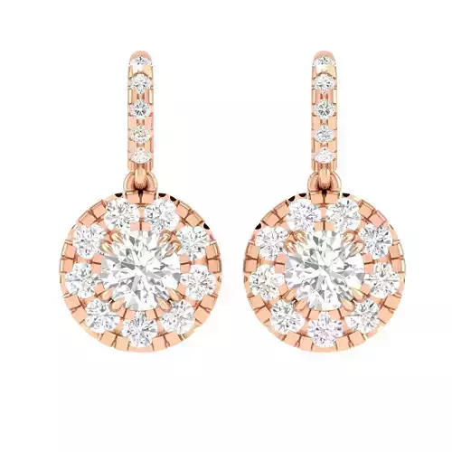 Women Round Earrings 3dm stl render detail