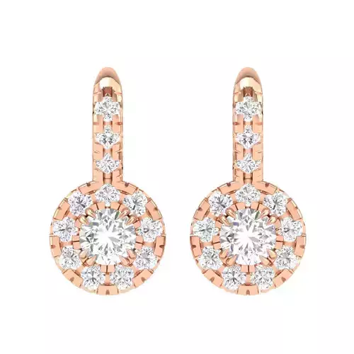 Women Round Earrings 3dm stl render detail