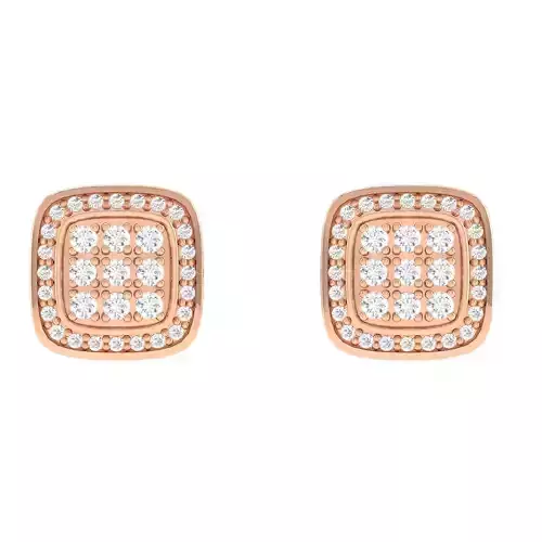Women Square Earrings 3dm stl render detail  3D print model