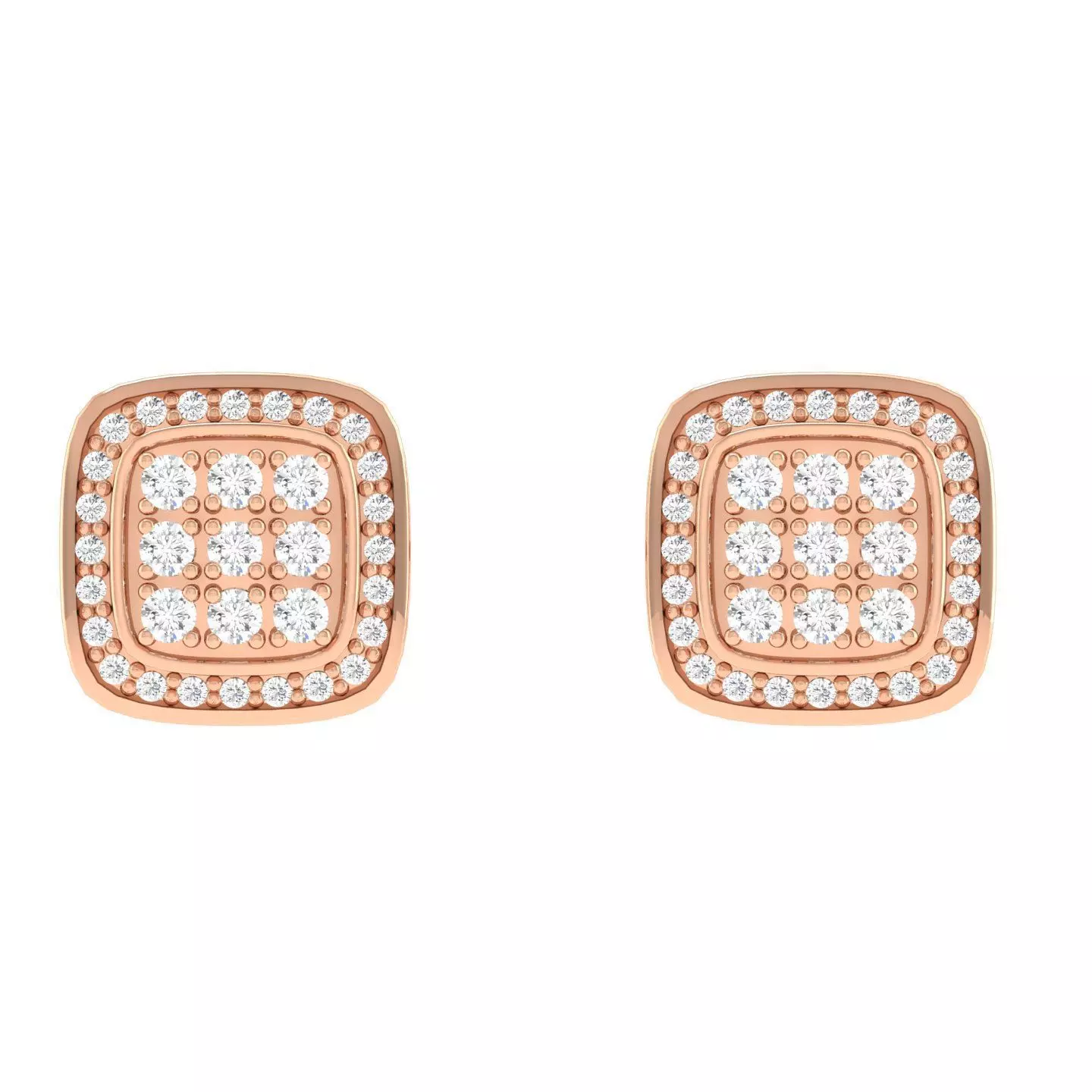 Women Square Earrings 3dm stl render detail 3D print model