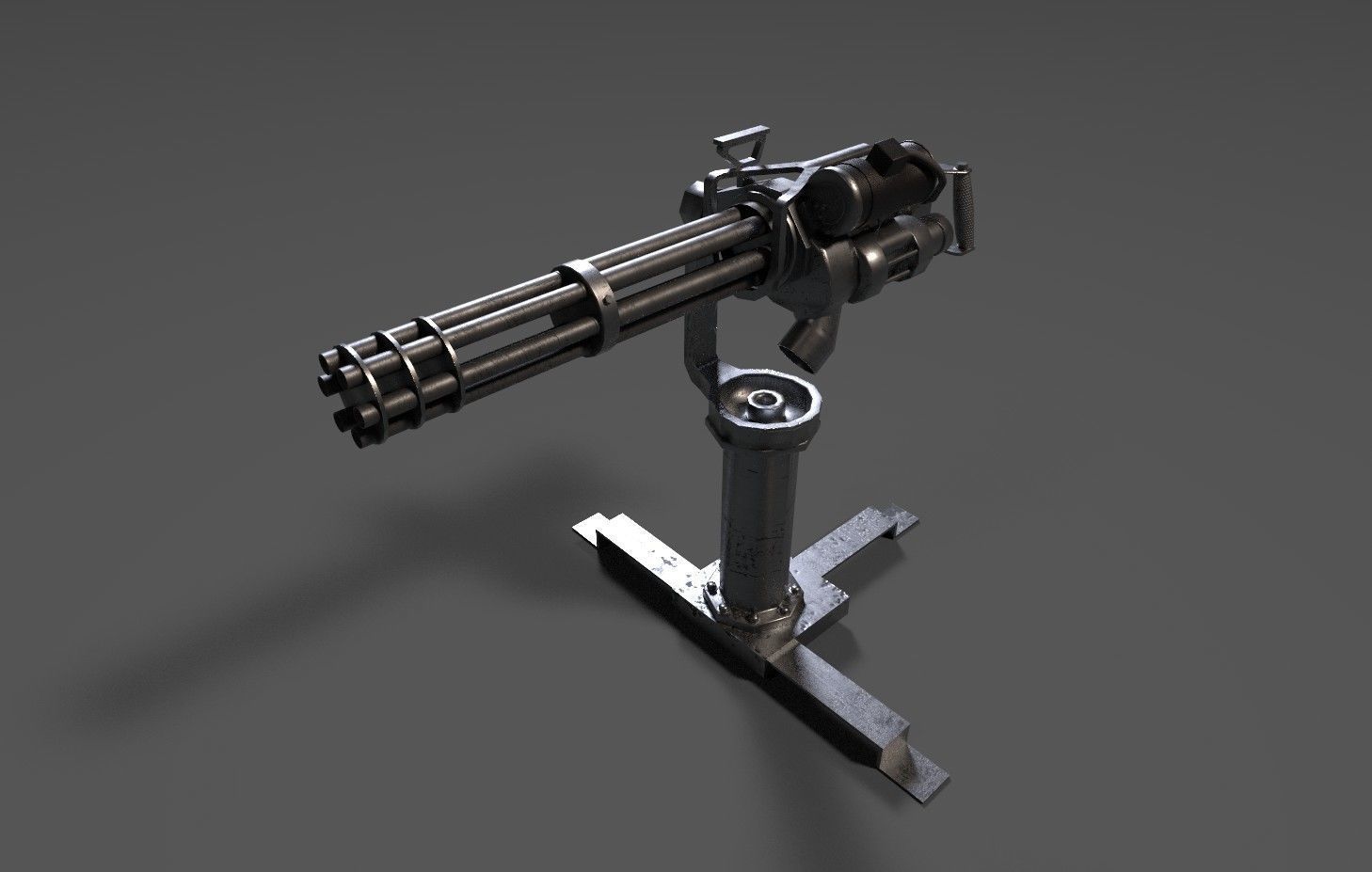 M134 Minigun Realtime Low-poly 3D model_7