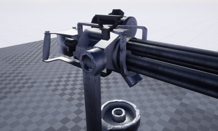 M134 Minigun Realtime Low-poly 3D model_11