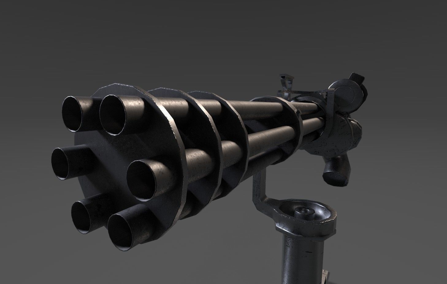 M134 Minigun Realtime Low-poly 3D model_6