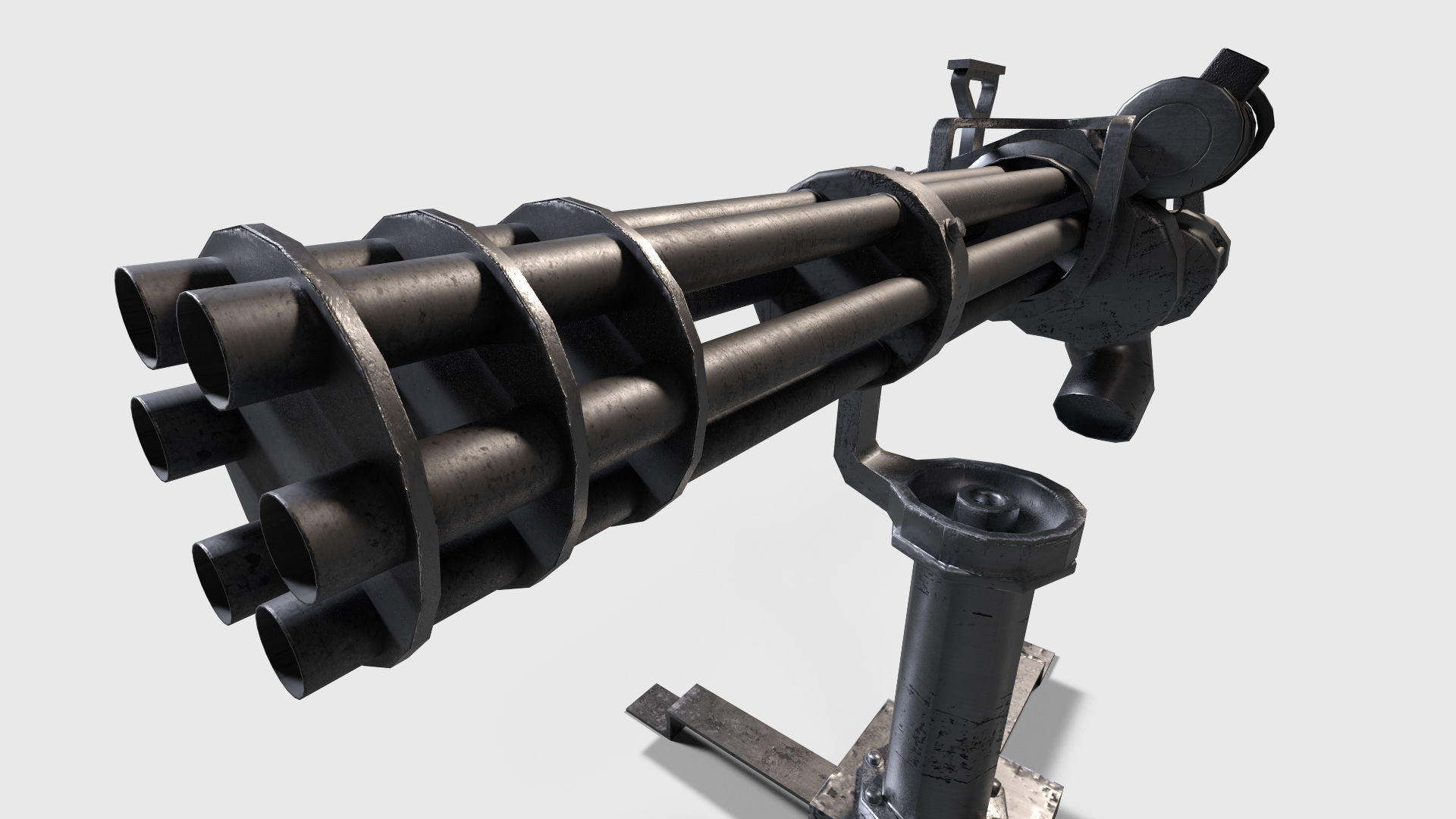 M134 Minigun Realtime Low-poly 3D model_3