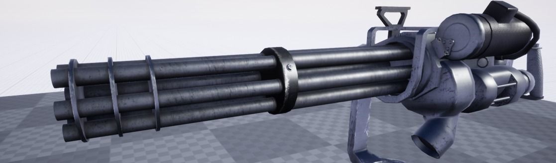 M134 Minigun Realtime Low-poly 3D model_10