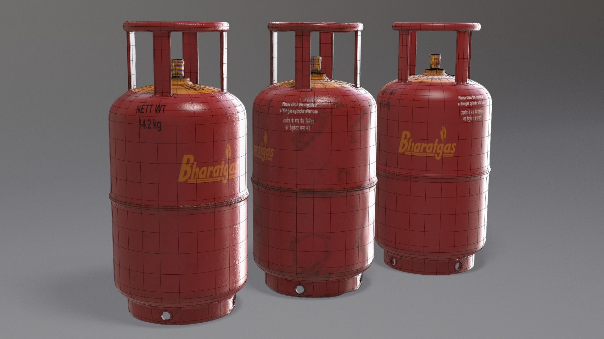 Gas Cylinder Low-poly 3D model_11