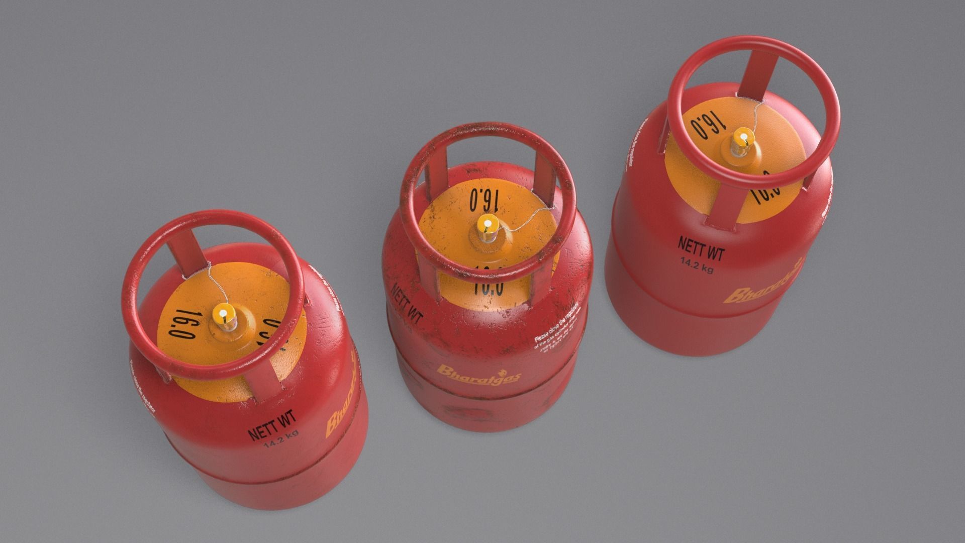 Gas Cylinder Low-poly 3D model_7