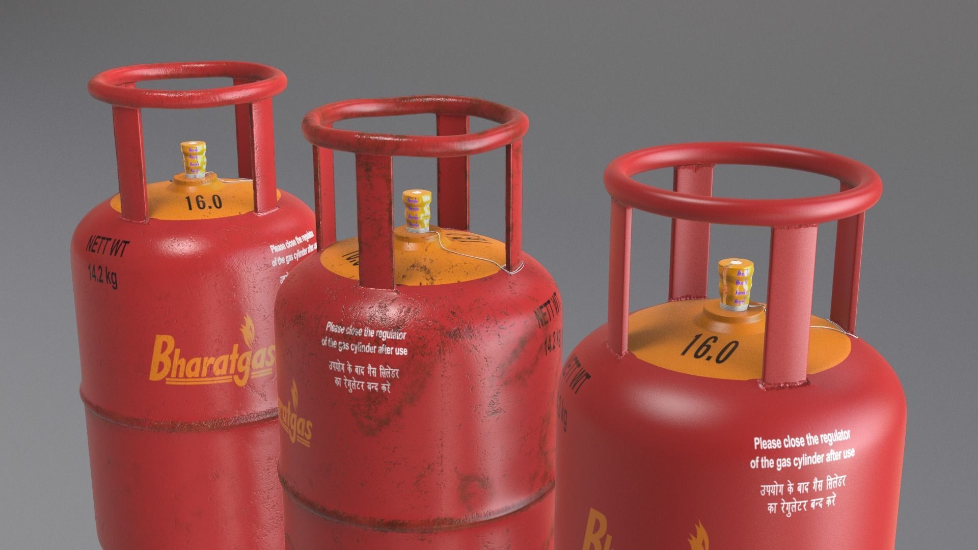 Gas Cylinder Low-poly 3D model_6