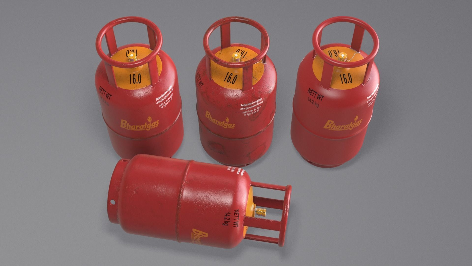 Gas Cylinder Low-poly 3D model_5