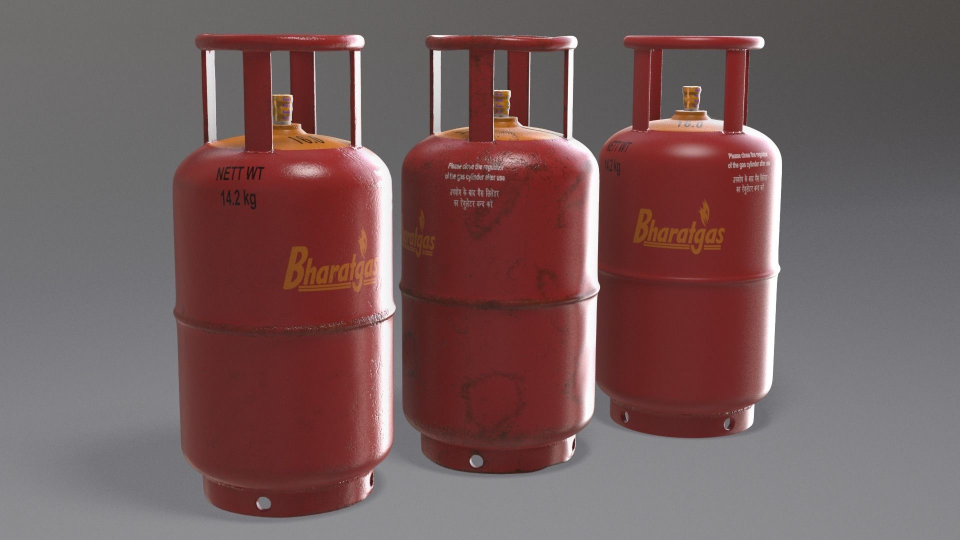 Gas Cylinder Low-poly 3D model_1