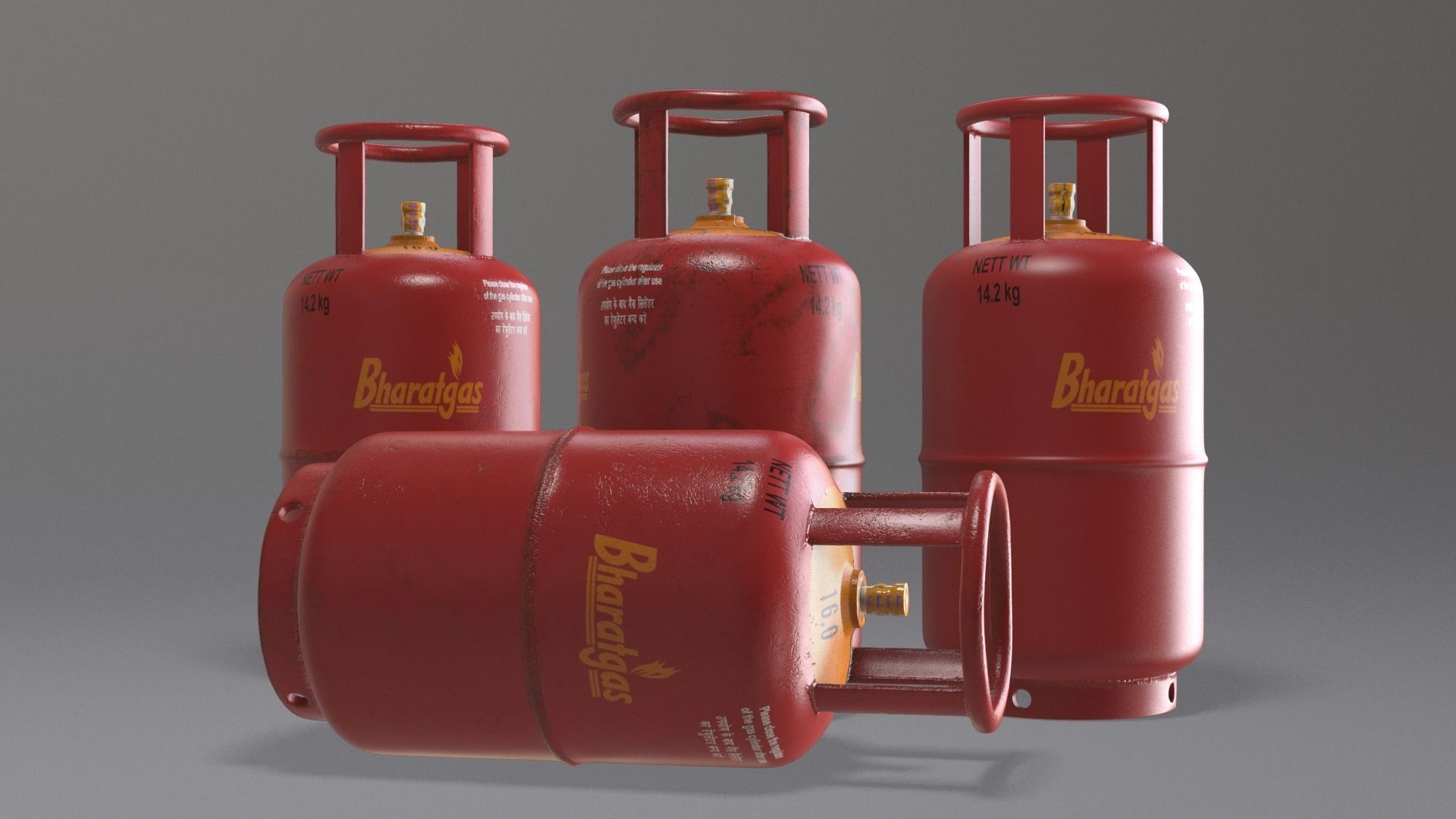 Gas Cylinder Low-poly 3D model_3