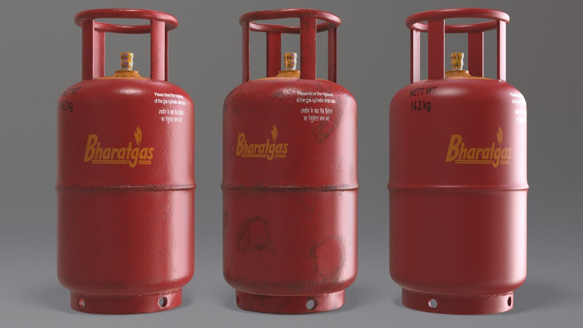 Gas Cylinder Low-poly 3D model_4
