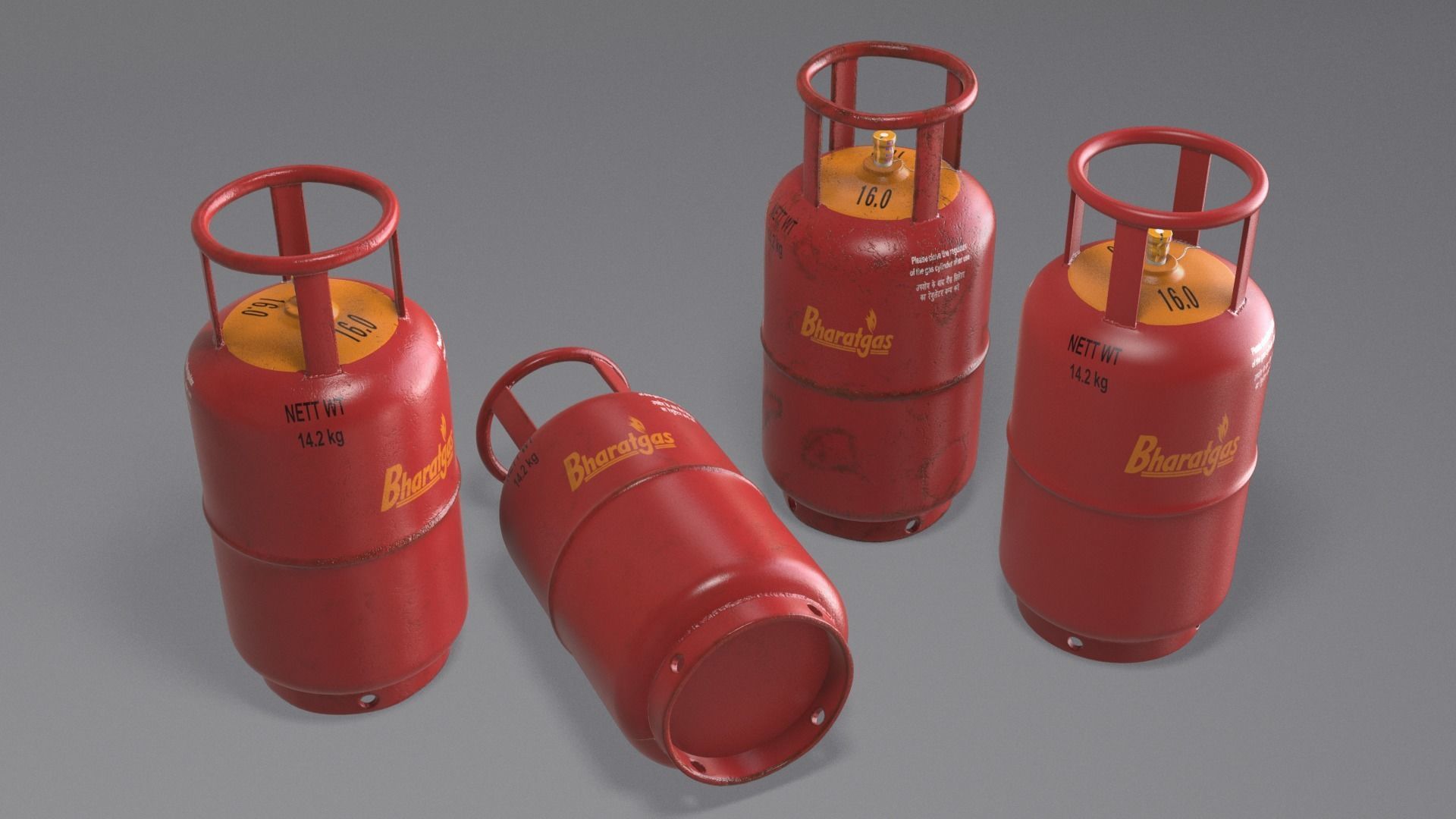Gas Cylinder Low-poly 3D model_8