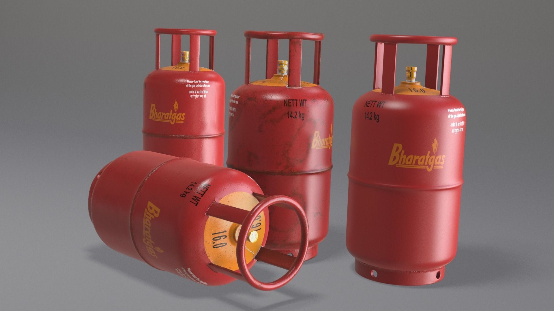 Gas Cylinder Low-poly 3D model_2