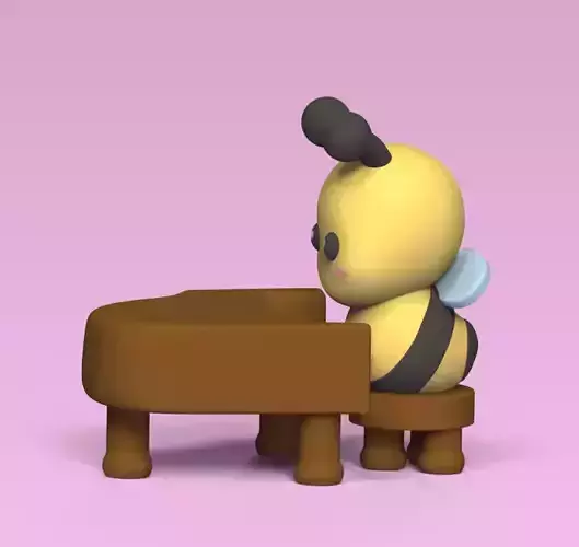 Bee on piano 3D print model