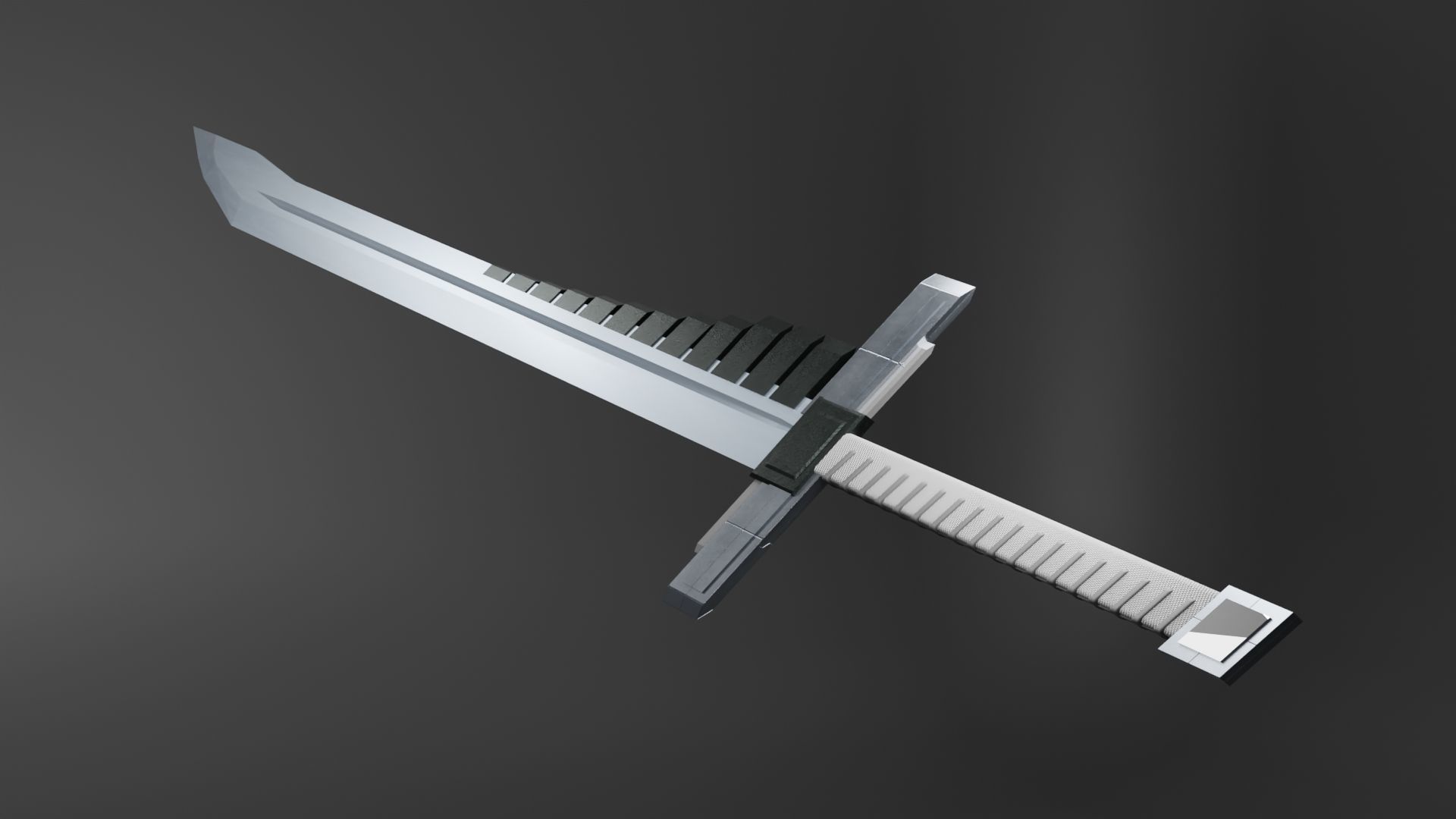 Single Blade Sword Free low-poly 3D model_1