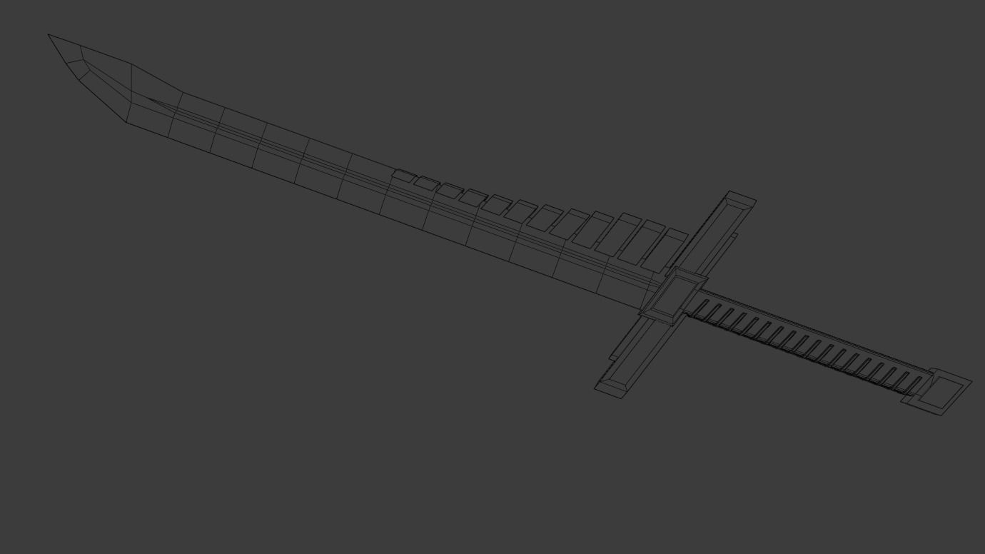 Single Blade Sword Free low-poly 3D model_5