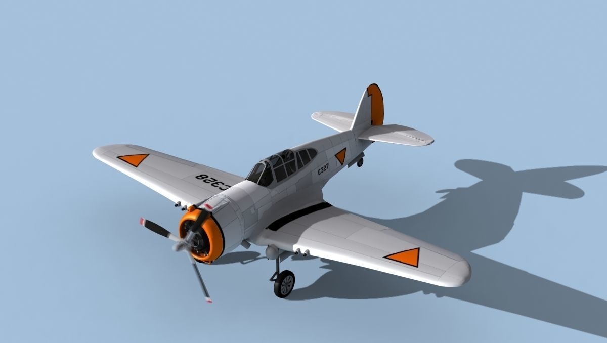 Curtiss H-75C Mohawk Dutch East Indies 3D model_10