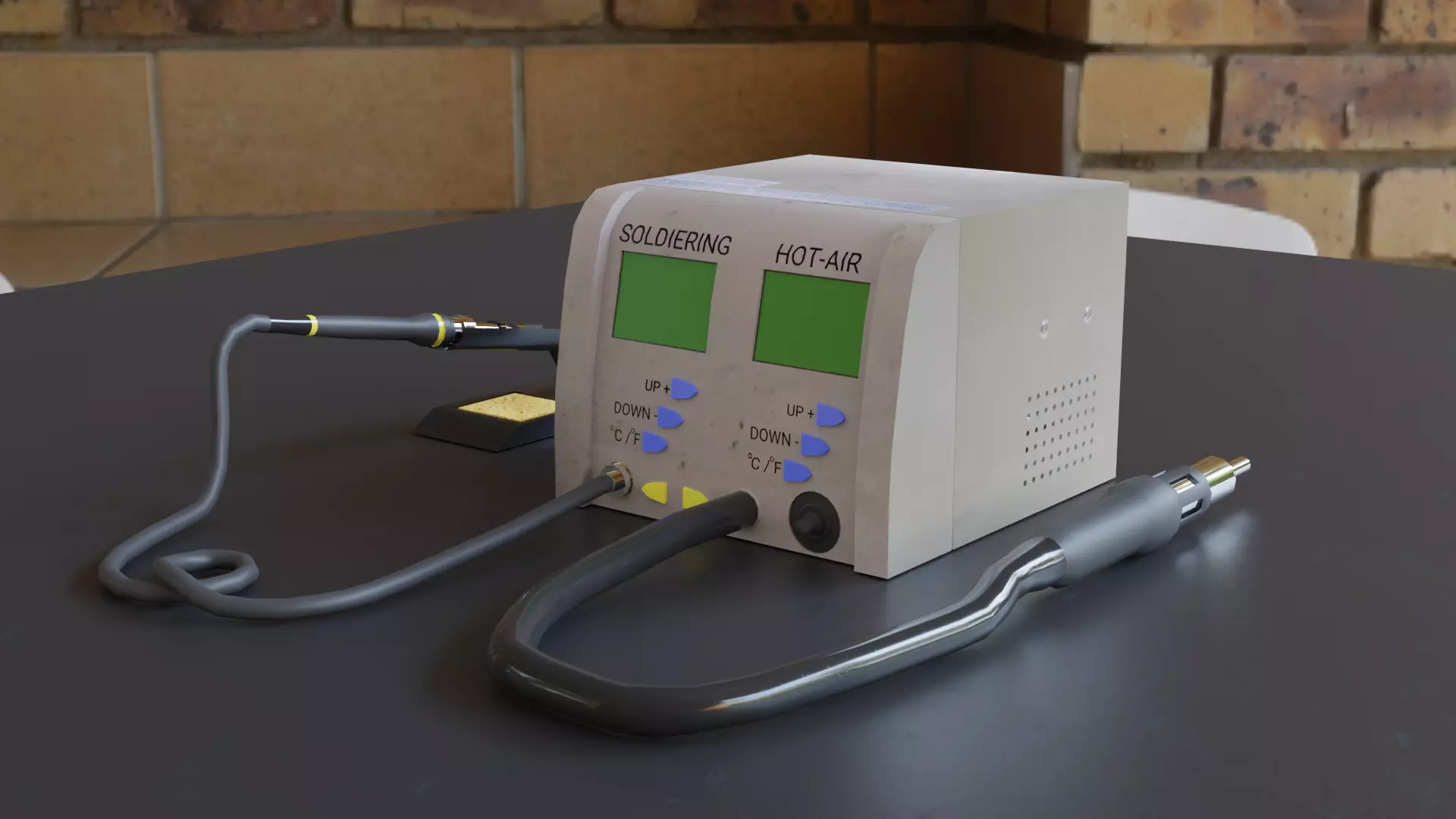 Soldiering station  Low-poly 3D model_0