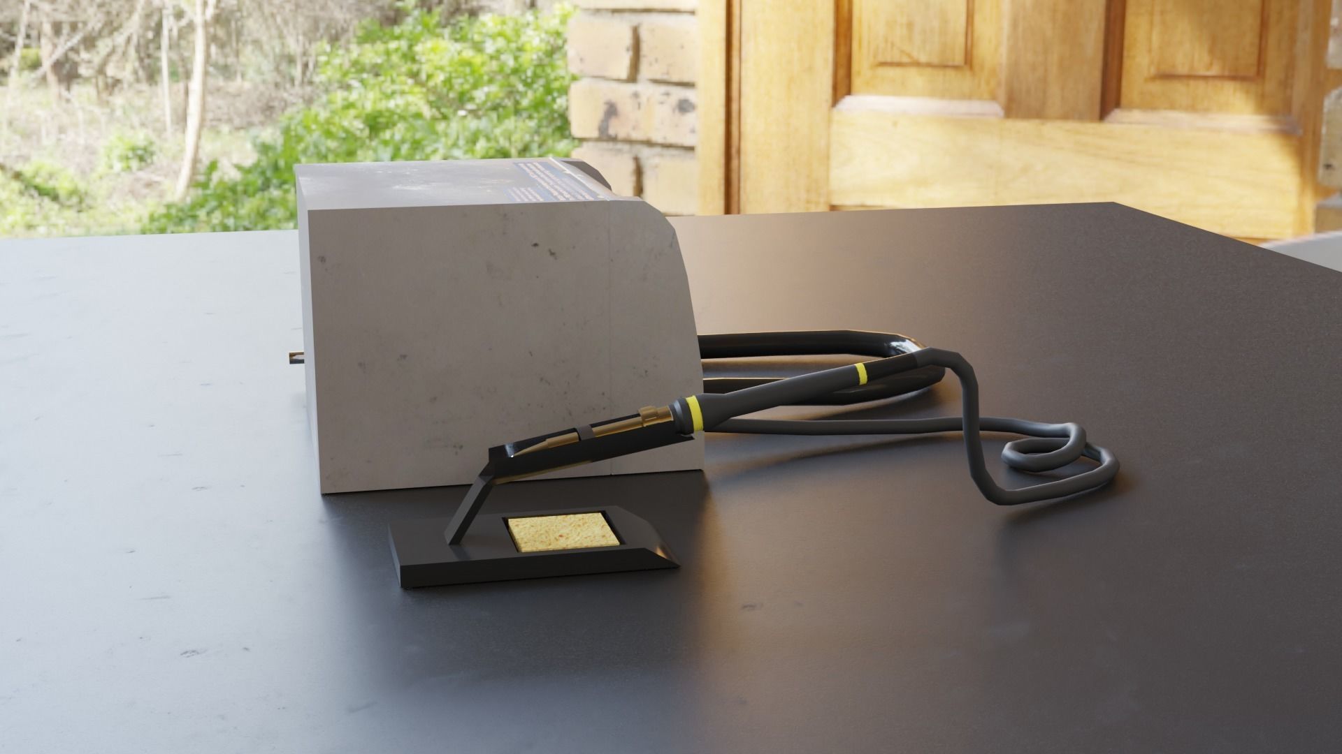 Soldiering station  Low-poly 3D model_2