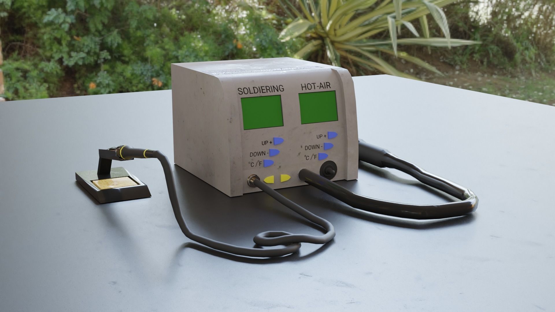 Soldiering station  Low-poly 3D model_1