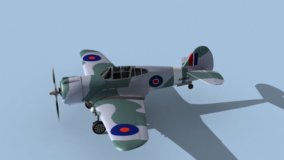 Curtiss H-75C Mohawk V21 RAF 3D model_9