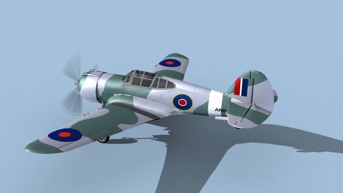 Curtiss H-75C Mohawk V21 RAF 3D model_8