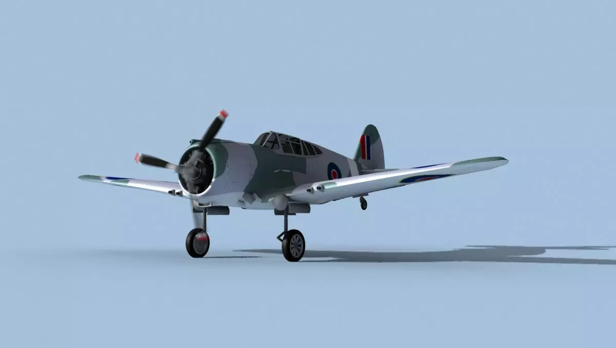 Curtiss H-75C Mohawk V21 RAF 3D model_0