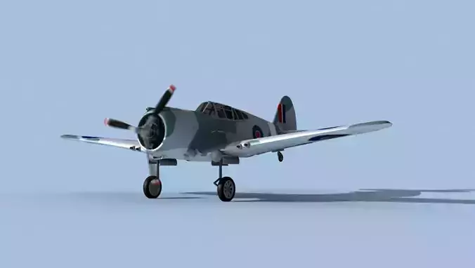 Curtiss H-75C Mohawk V21 RAF 3D model Curtiss H-75C Mohawk V21 RAF 3D model