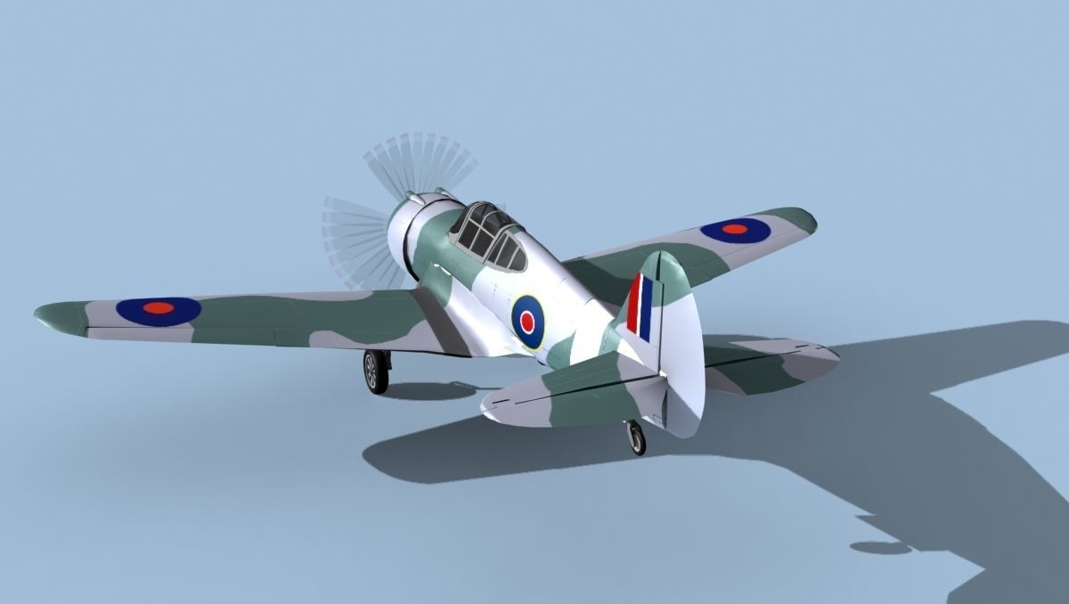 Curtiss H-75C Mohawk V21 RAF 3D model_7