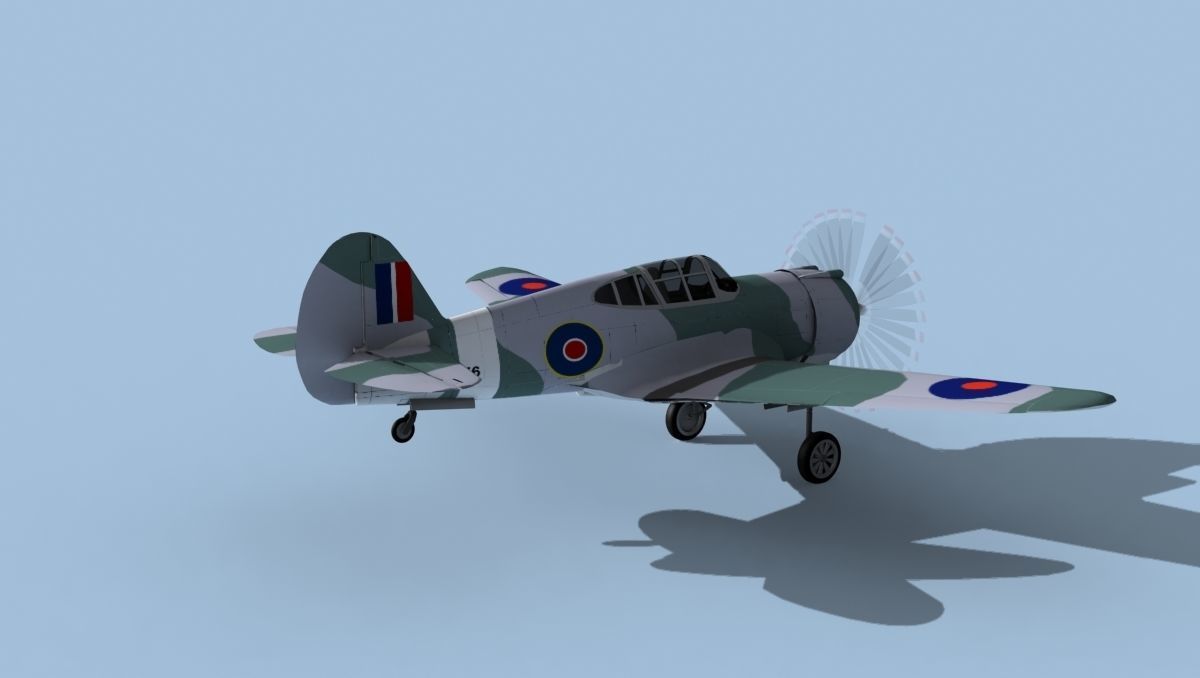 Curtiss H-75C Mohawk V21 RAF 3D model_5