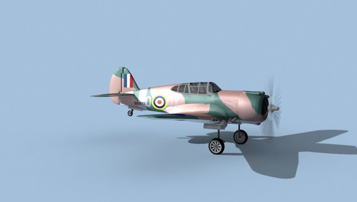 Curtiss H-75C Mohawk V22 RAF 3D model_3