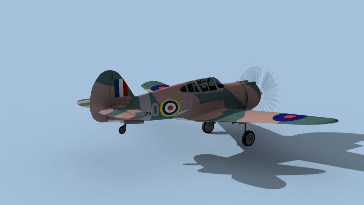 Curtiss H-75C Mohawk V22 RAF 3D model_5