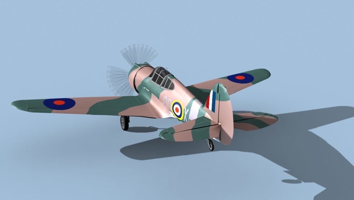 Curtiss H-75C Mohawk V22 RAF 3D model_7