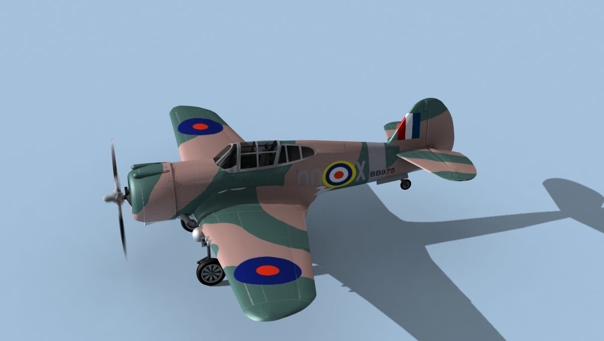 Curtiss H-75C Mohawk V22 RAF 3D model_9