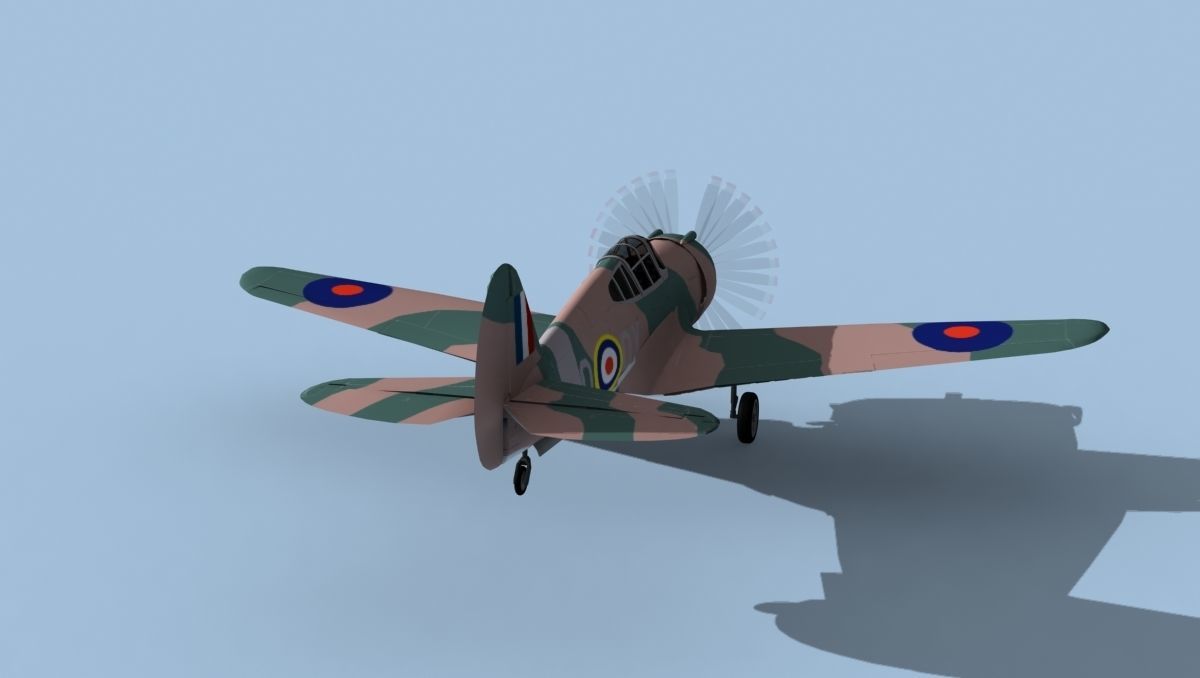 Curtiss H-75C Mohawk V22 RAF 3D model_6