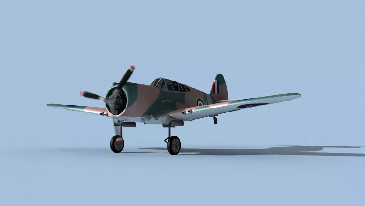 Curtiss H-75C Mohawk V22 RAF 3D model_0